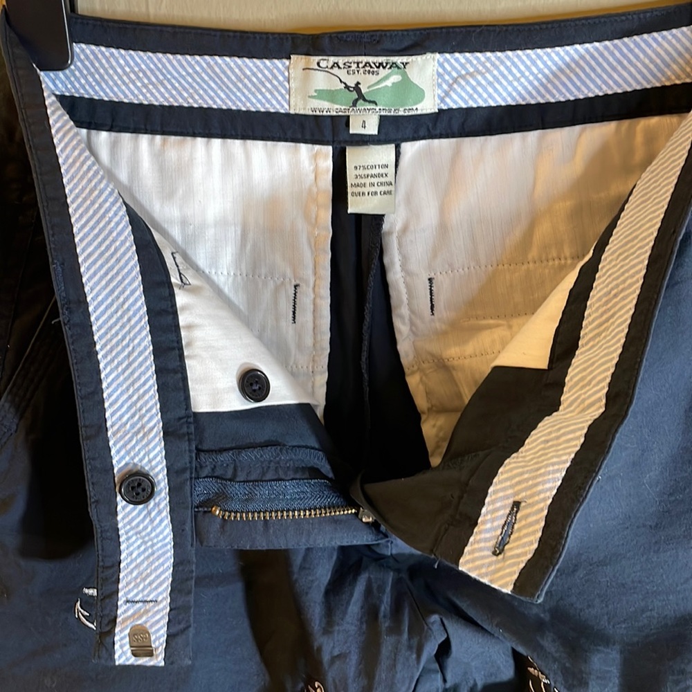 Castaway Navy Blue Shorts with Anchors - Picture 3 of 5